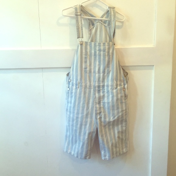 Topman Pants - Striped short Overalls